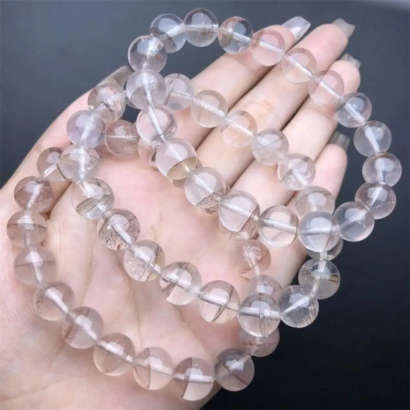 Natural Fire Quartz Hematoid Bracelet Gemstone Reiki Healing Jewelry Energy Crystal Holiday Gift 1pcs