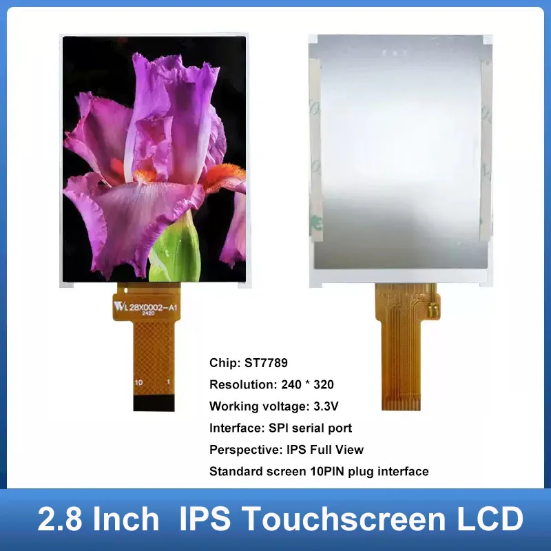 tela-sensivel-ao-toque-capacitiva-ips-de-28-polegadas-display-tft-de-28-polegadas-240-320-pixels-conector-spi-de-10-pinos-modulo-lcd-st7789-de-visao-completa
