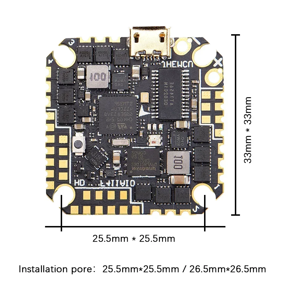 Controlador de vuelo JHEMCU GHF411AIO-HD OSD BLheli_S 40A 3-6S 4 en 1 ESC sin escobillas para palillo de dientes RC Dron de carreras con visión en primera persona