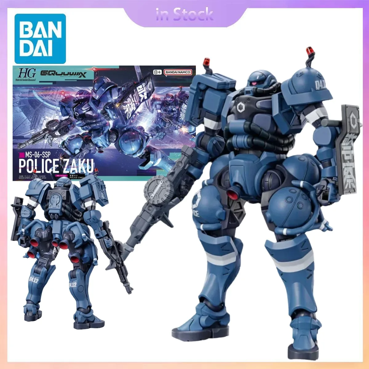 

Original Bandai Genuine In Stock HGUC 1/144 MS-06-SSP Police Zaku Gundam Anime Collection Action Figure Model Kits Toys Gifts
