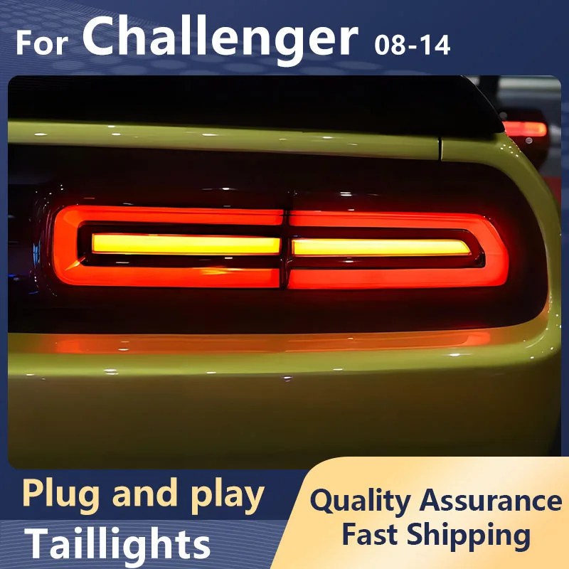 Car Rear Lamps For Dodge Challenger 2008-2014 Tail Lights Sequential Red LED Lens Taillights Auto Assembly For Challenger