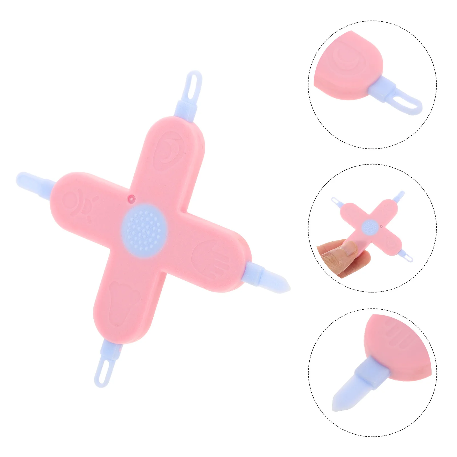 

4in1 Baby Care Tools Crossshaped Nose Ear Cleaner Infant Newborn Nose Cleaner Kids Ear Wax Removal Baby Nail