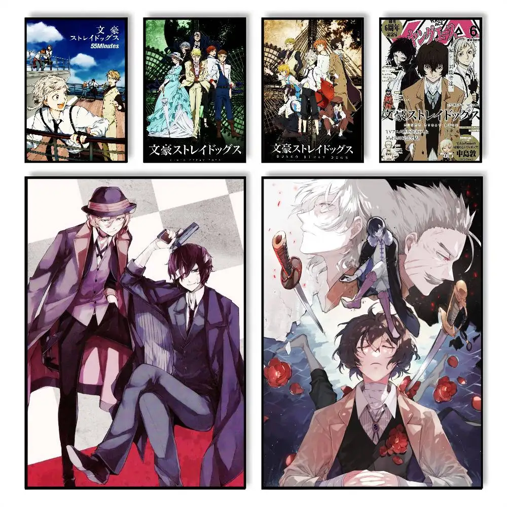 Anime B-Bungo S-Stray D-Dogs Poster klebrige Wand wasserdicht Zuhause Wohnzimmer Schlafzimmer Bar ästhetische Dekoration
