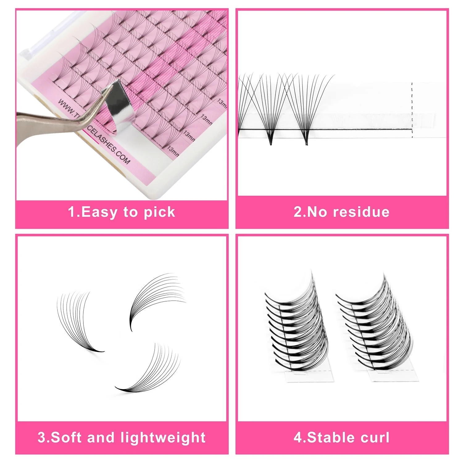 TDANCE Pre-made Volume Fan Eyelash Extension 12rows 0.07mm Thickness 3D 4D 5D 6D Faux Mink Individual False Lash Russian Lashes