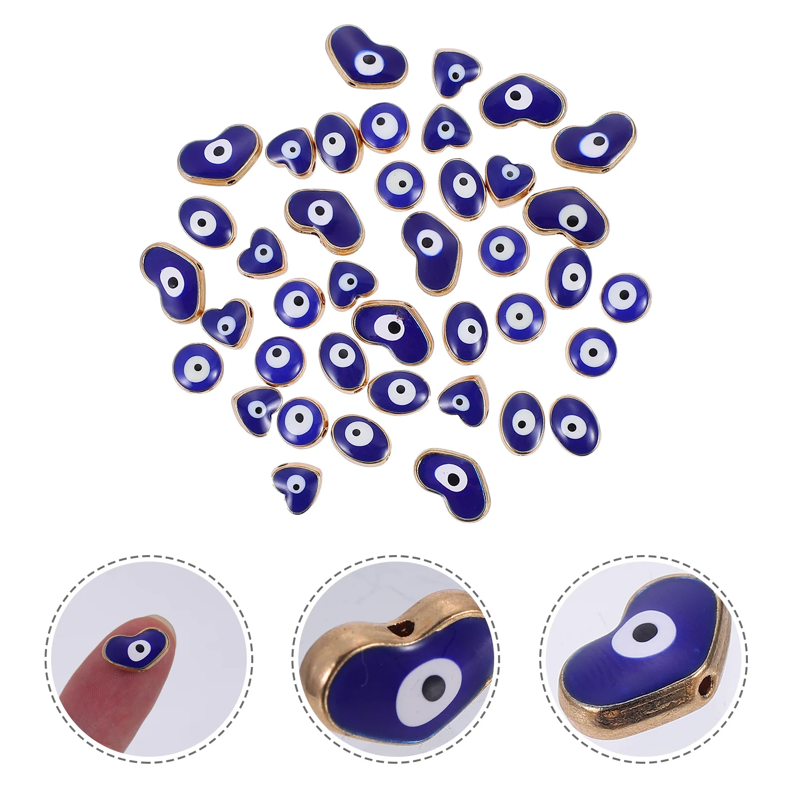 

40Pcs Evil Eye Pendant Alloy Blue Beads DIY Jewelry Accessories Handmade Craft Decorative Turkish Charm Material