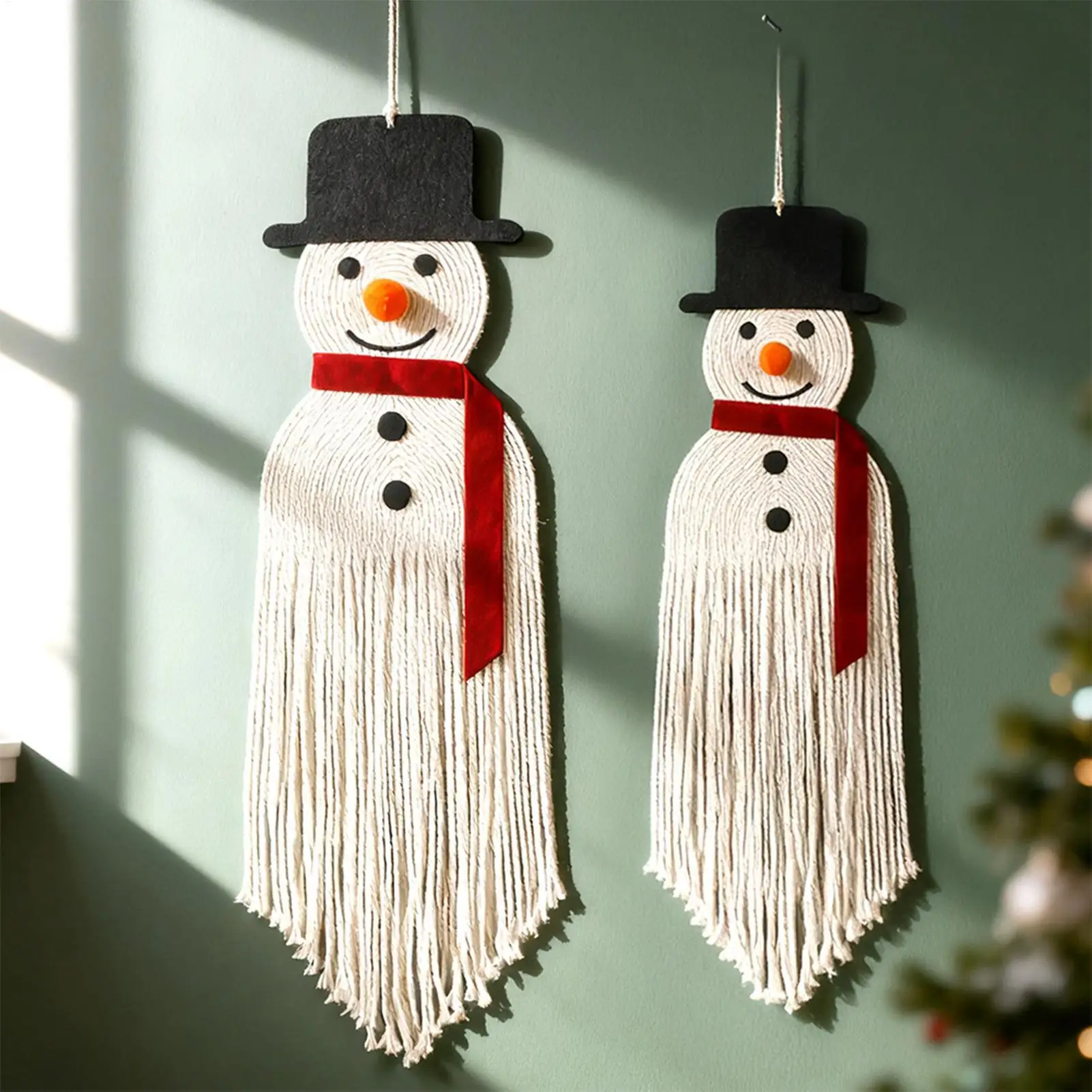 

Macrame Wall Decor Christmas Modern Art Decorations 2 Pieces Hangable Tapestry For Home Living Room Bedroom Apartment Dorm