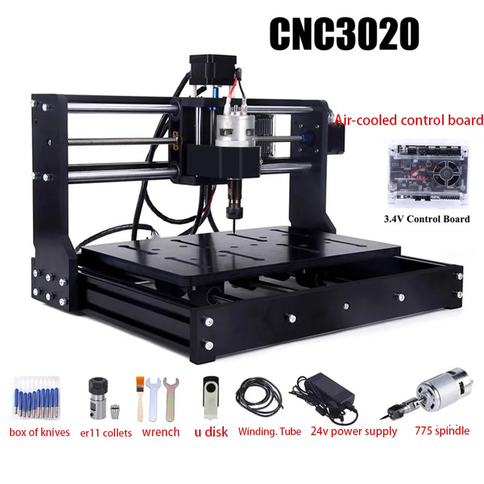 

New Cnc 3020 Engraving Machine Riles Engraving Machine Lettering Sharp Knife Desktop Small Cnc Laser Dc Diy