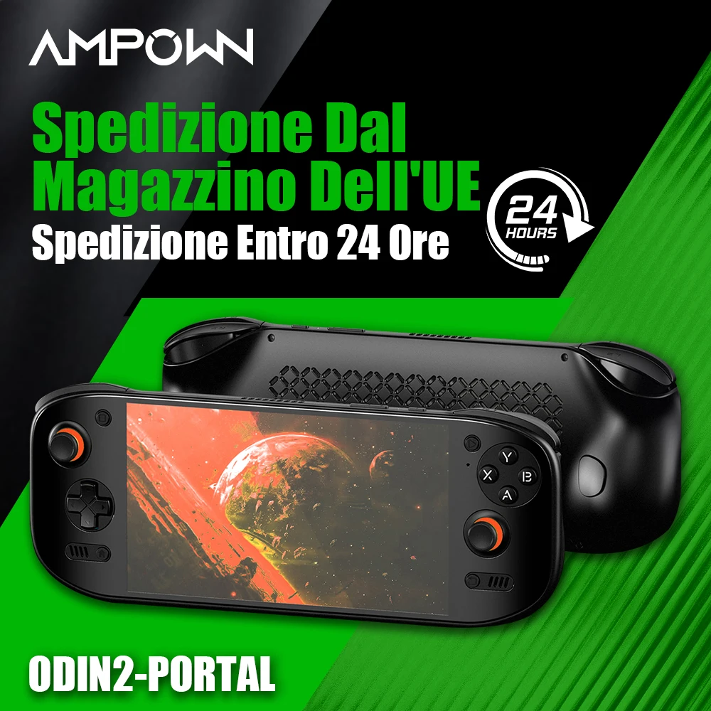 AMPOWN AYN Odin 2 Portal Console di gioco portatile Lettore OLED da 7 pollici 8Gen2 8000mAh Android 13 Videogioco retrò portatile EUWarehouse
