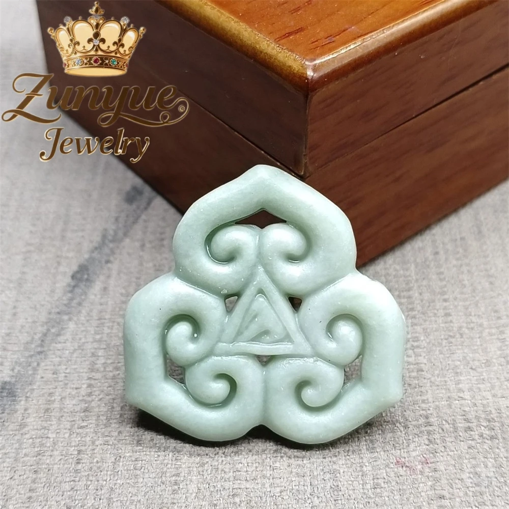 

Double - sided Engraved Heart - shaped Ruyi Flower Jade Pendant For Men And Women Double Pendant Jade Pendant And Jade Stone Ele