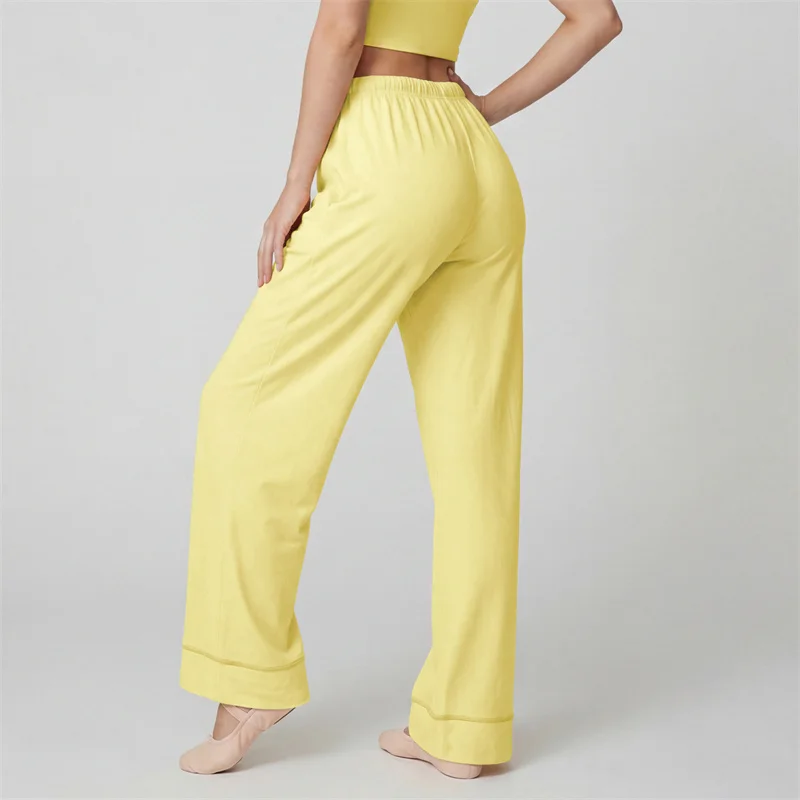 TRY TO BN Women Straight Leggings Yoga Pants Sports High Waisted Drawstring Workout Leggings Loose Fitness Trousers Gym Clothing
