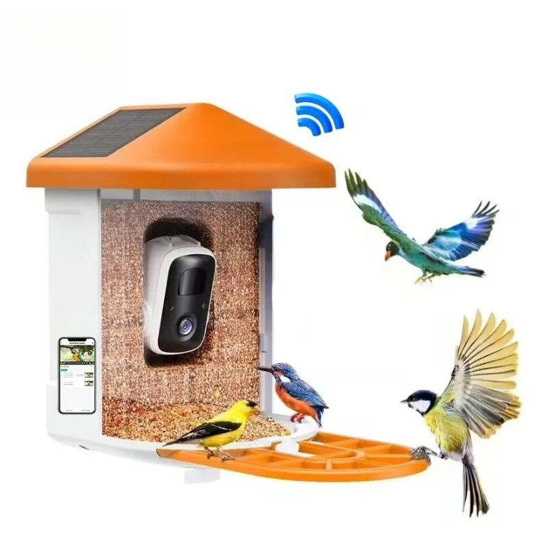 

Electric solar artificial intelligence intelligent bird feeder with camera 1080P high definition 130 wide angle IP65 waterproof