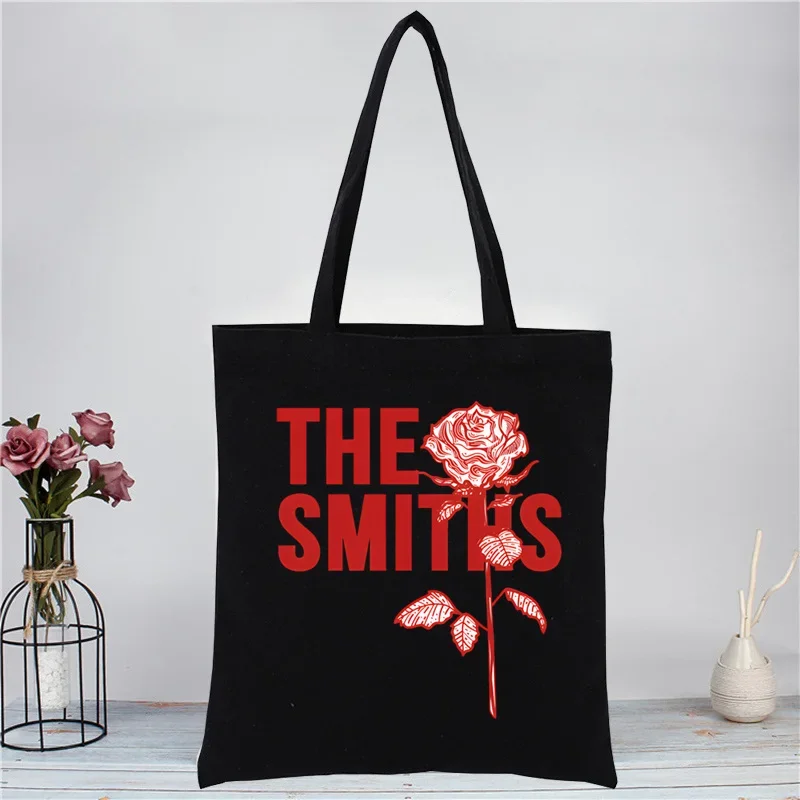 The Smiths The Queen Is Dead Shopping Canvas Bag Female Girl Tote Eco Harajuku Morrissey 1980\'s Rock Shopper Shoulder Bags