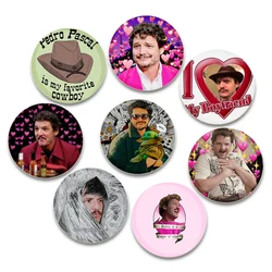 32/44/58mm Famous Film and Television Actors Pedro Pascal Brooche Funny Enamel Pin Backpack Collar Badge Jewelry Gifts Accessory