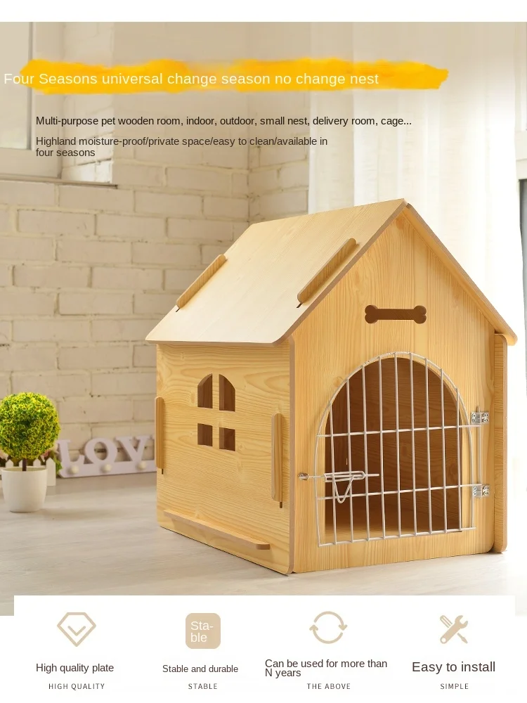 Wyj Winter Warm Dog House Four Seasons Universal Small Dog Outdoor Closed Cage