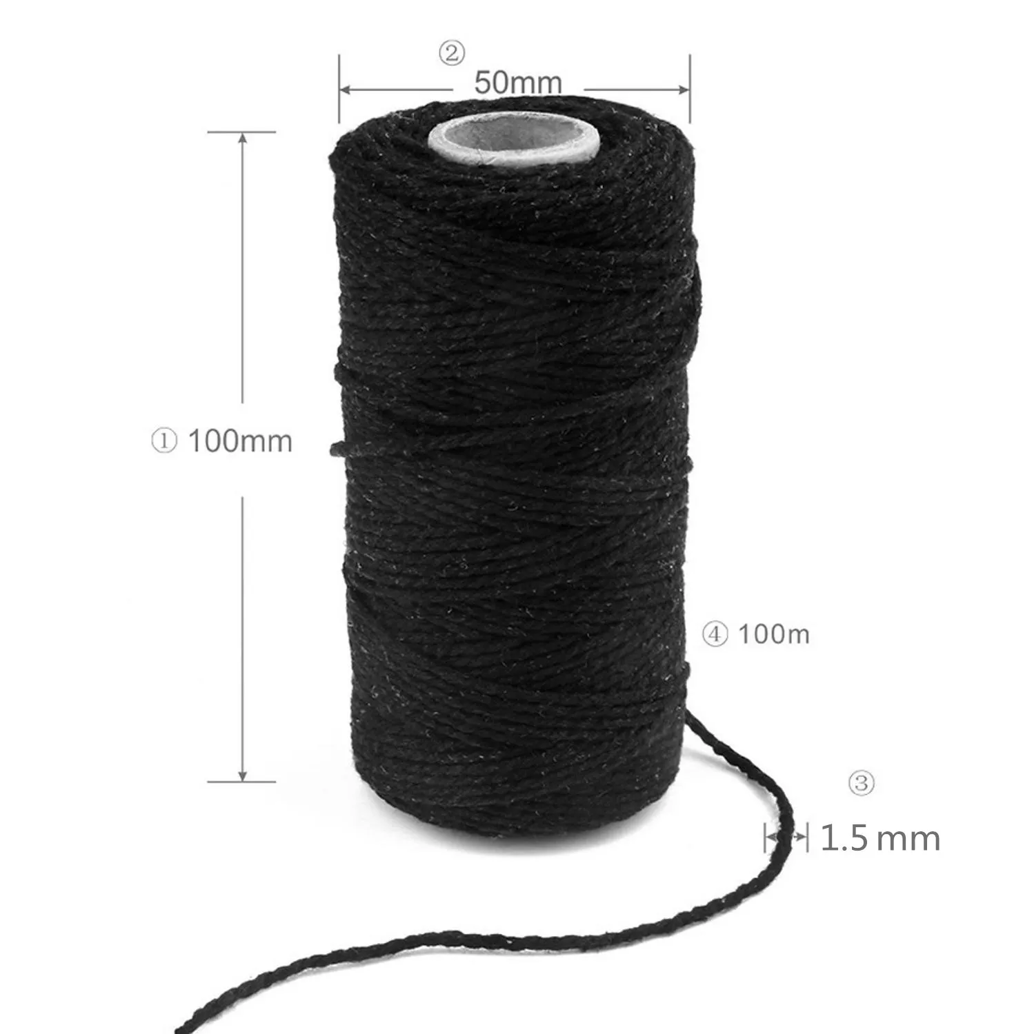 100yard 100%  Pure Cotton Twisted Cord Rope Crafts Macrame Artisan String baker twine Multicolor Cotton Linen Rope Home Textiles