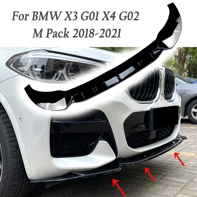 

Car Front Bumper Lip for BMW X3 G01 X4 G02 M Pack 2018-2021 Front Diffuser Splitter Car Accessories Aftermarket