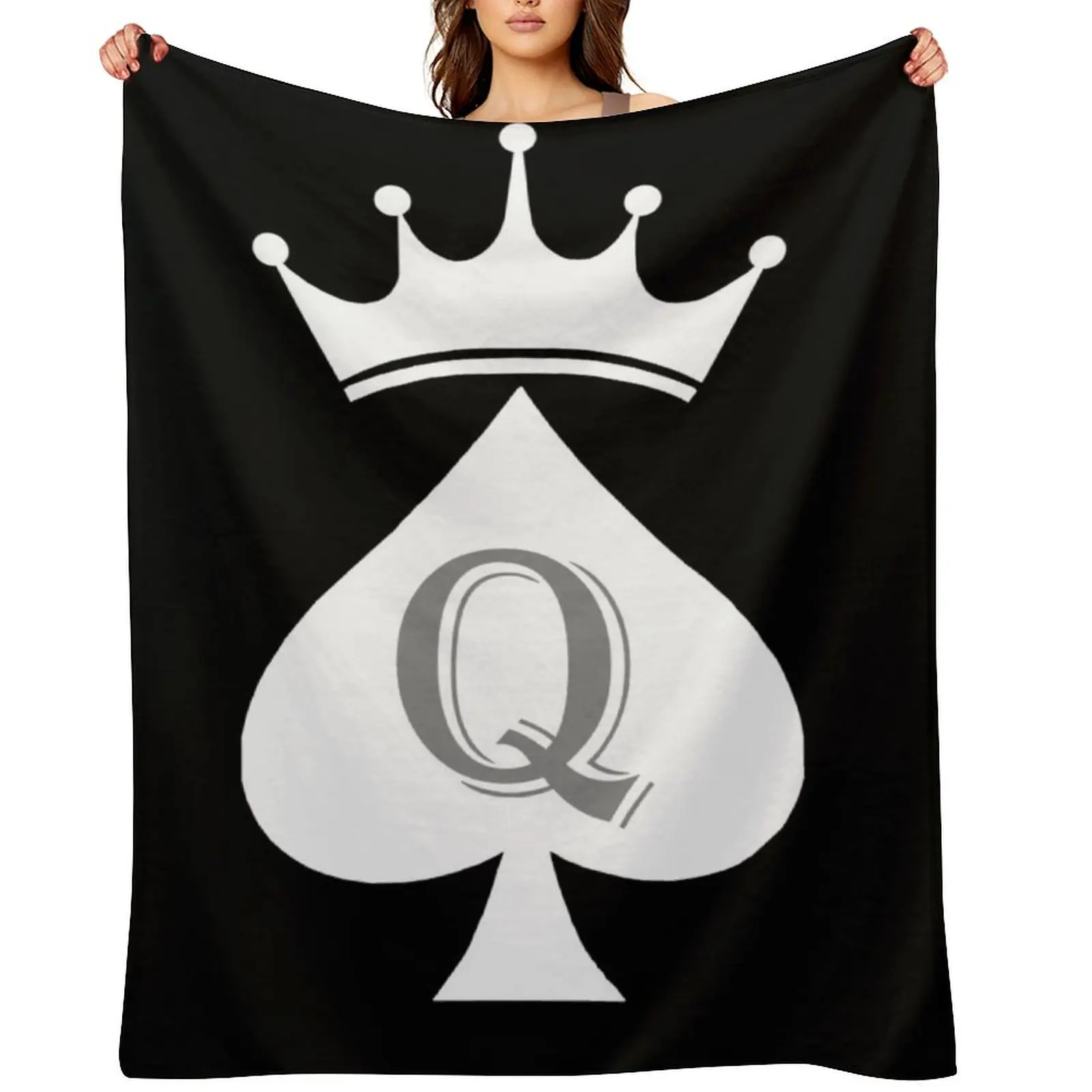

Crowned Queen Of Spades Throw Blanket Decorative Beds Sofa Throw Winter beds Fashion Sofas Blankets