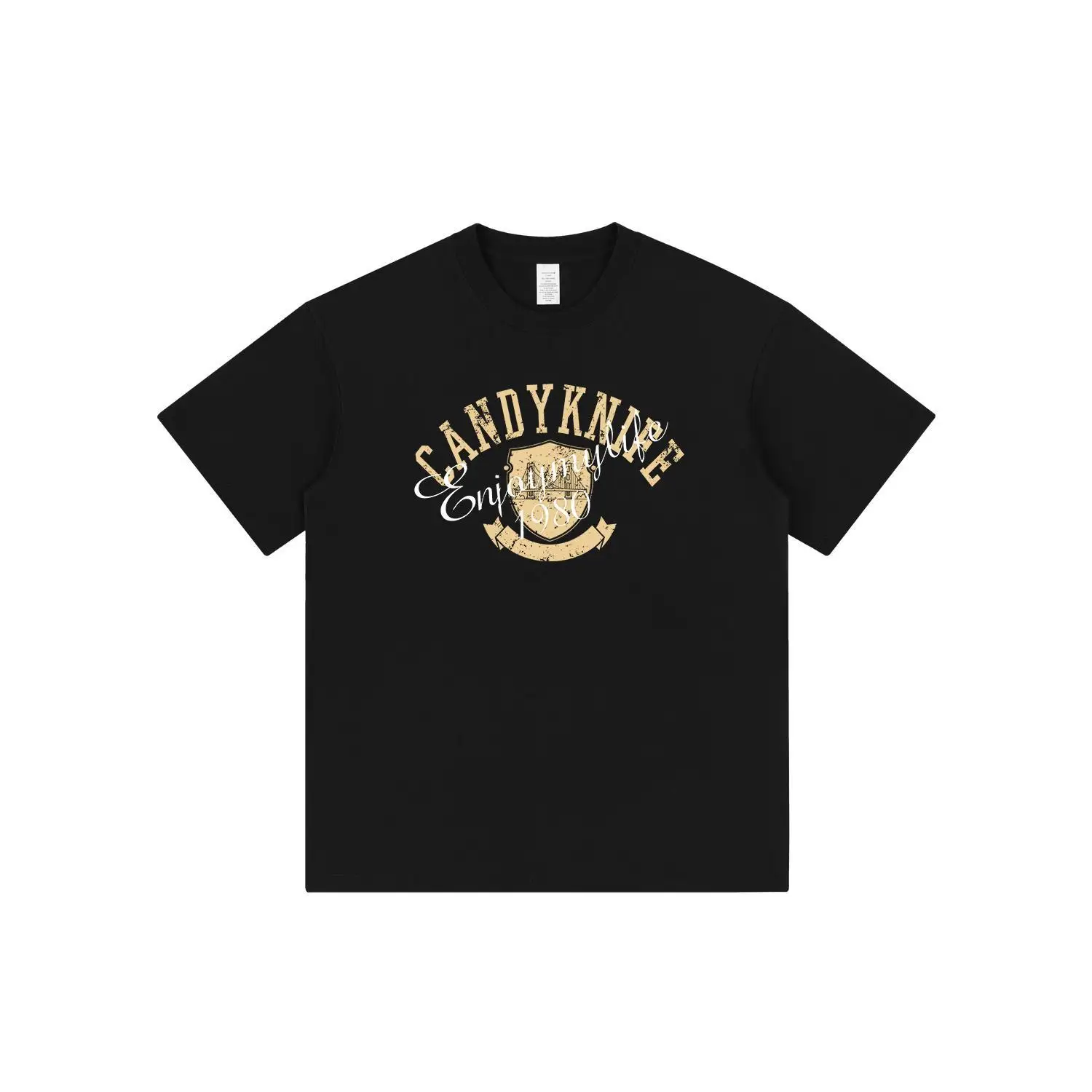 

Été Nouveau Футболка À Manches Courtes En Coton Ample Avec Impression De Lettres Américaines Rétro