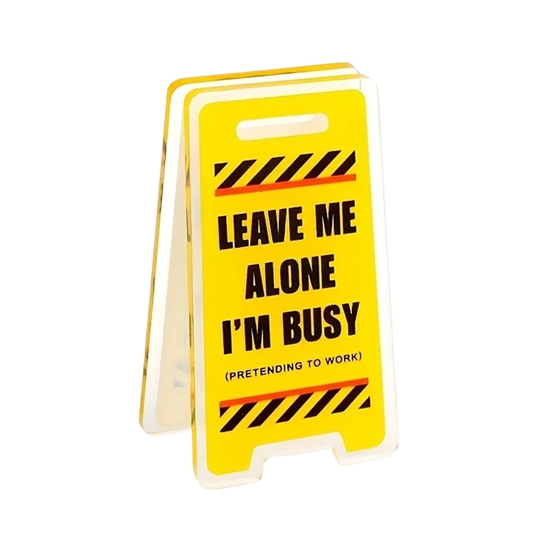 1/2pcs Acrylic Desk Sign "Leave Me Alone, I'm Busy" - Humorous Office Decor, Unisex Gift For Coworkers, Versatile Room Decor