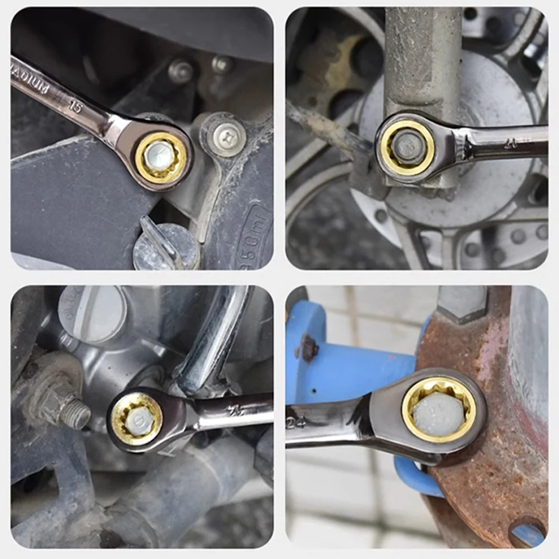 28GF Ergonomic Double Head Wrench Heavy Duty Spanner Tightening & Loosening for Car Repair Tools Metric Hand Tool