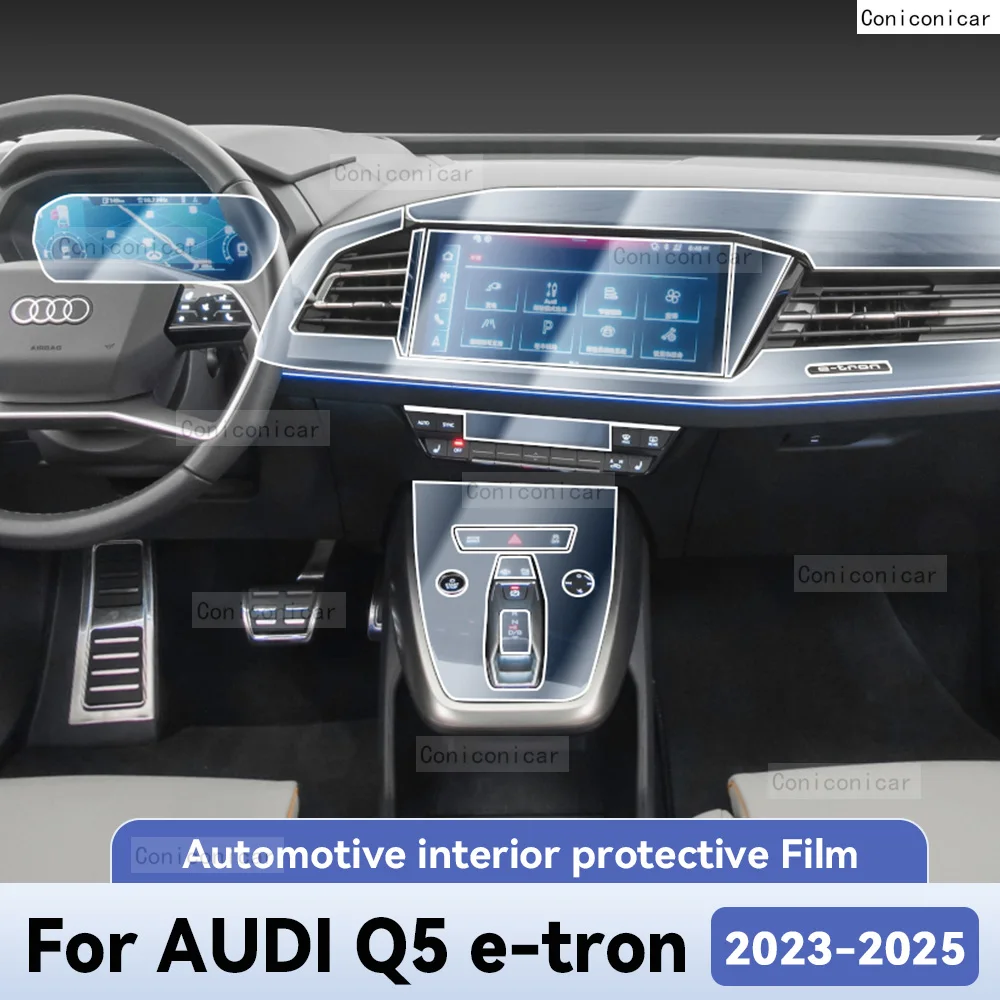 

For AUDI Q5 e-tron 2023 2024 2025 Car Interior Protection Anti-Scratch Film Sticker instrument Center Control Navigation Screen