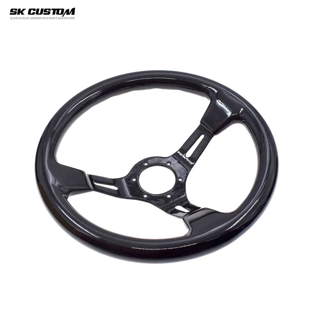 

Universal 14 Inch Genuine Carbon Fiber Racing Sport Steering Wheel Diameter 70mm / 350mm Screw Hole Car Modification Accessories