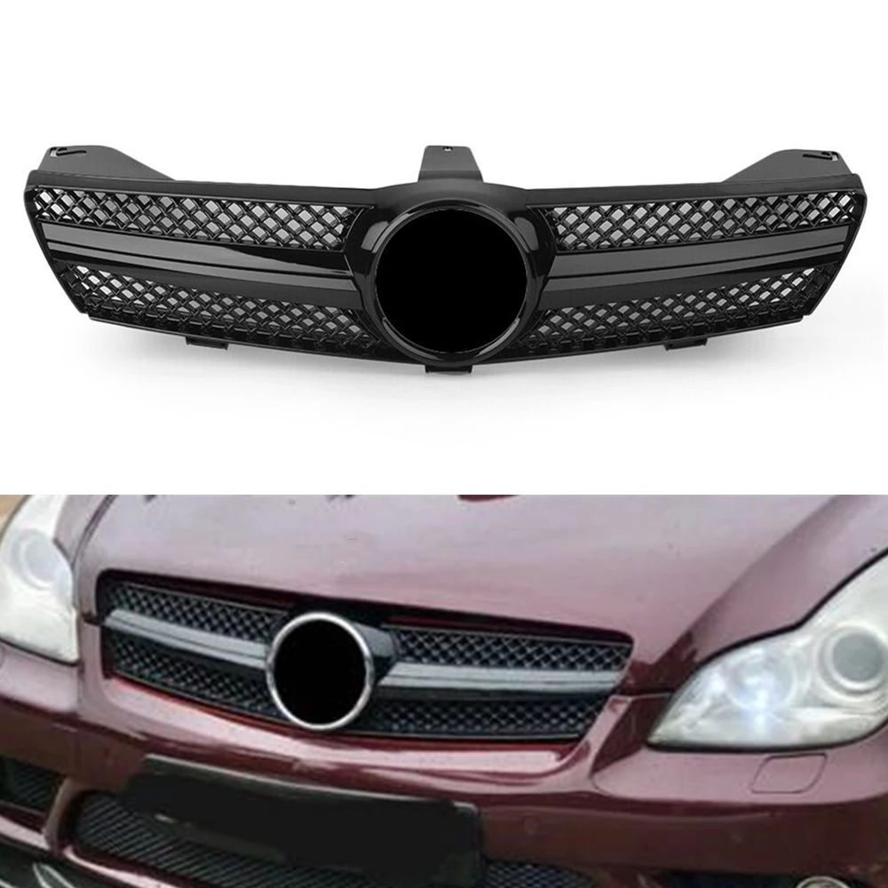 Front Grille Grill For Mercedes Benz W219 CLS Class CLS350 CLS500 SLS600 2005 2006 2007 2008 AMG Style Upper Bumper Hood Mesh