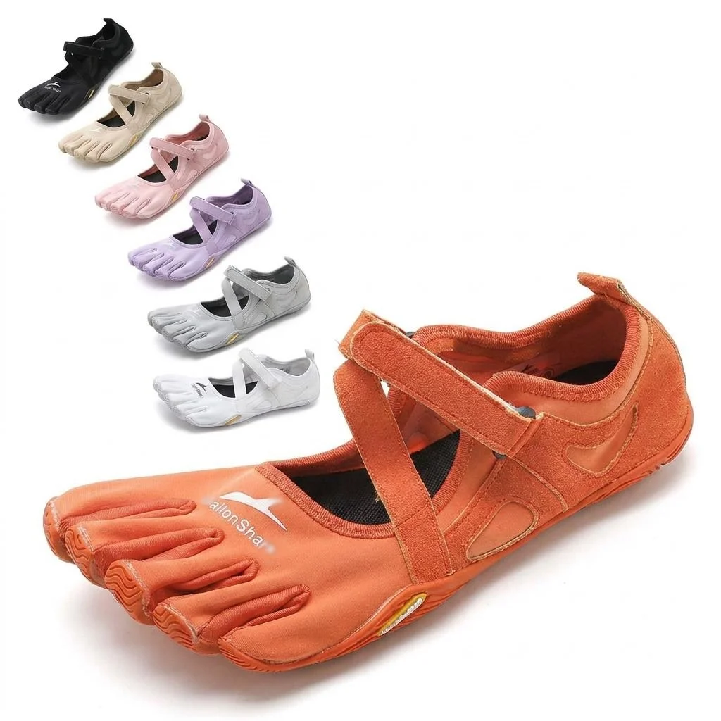 

Full Black Five Toes Barefoot Shoes, Flexible Knit Aqua Socks for River Trekking Gym Yoga Pool Beach Daily Casual Wearing