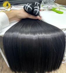 24 26inch 16A Double Drawn Raw Vietnamese Bone Straight Human Hair Bundles 100% Unprocessed Raw Virgin Hair Bundle Extensions