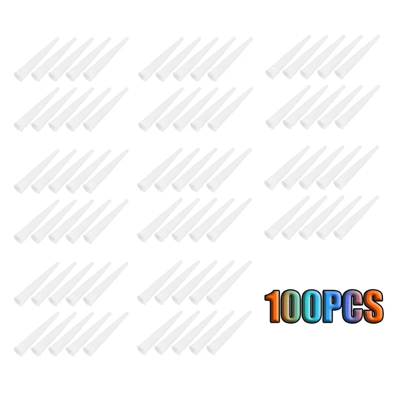 LUWEI 100 قطعة من فوهات السد البلاستيكية أداة تمديد فوهة السد لأداة توزيع فوهات السد، سهلة الاستخدام، بيضاء #2