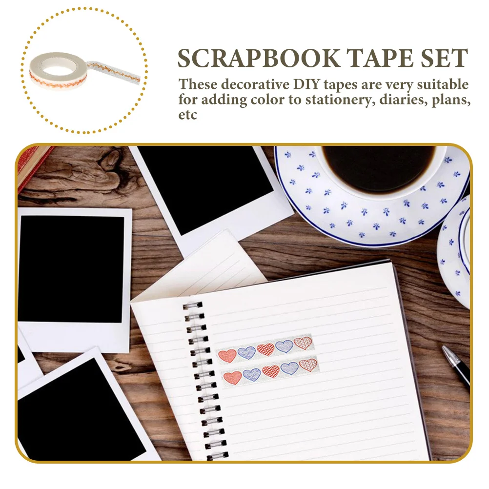 

10 Rolls Diy Scrapbook Tapes Tape Scrapbook Journal Vintage Decorative Adhesive Paper Craft Supplies Sticker Roll