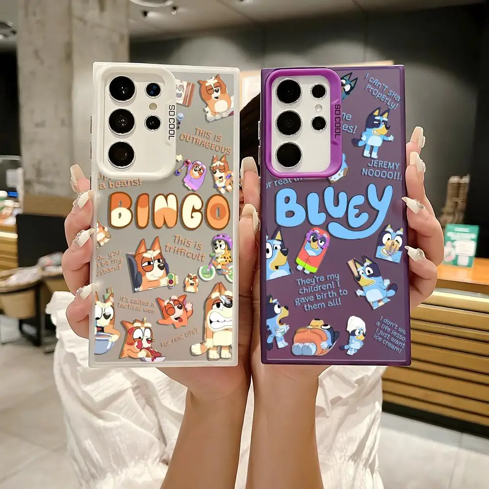 B-BlUeyS Anime Linda Funda de teléfono para Samsung Galaxy S25 Edge S24 S23 S22 S21 S20 Ultra Funda Funda de silicona plateada
