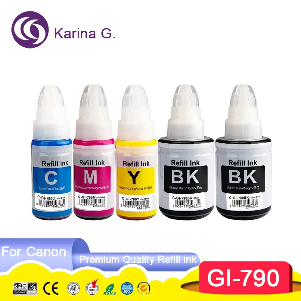 GI 790 GI790 GI-790 Premium Compatible Color Refill Ink For PIXMA G1000/G1010/G2000/G2002/G2010/G3000/G3010/G4000/G4010 Printer