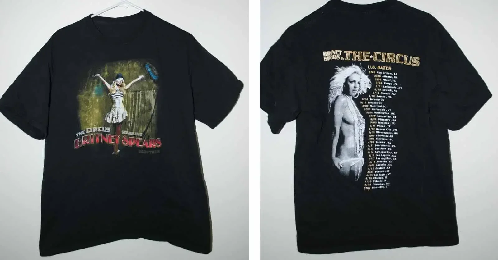 2 sides BRITNEY SPEARS THE CIRCUS TOUR 2009 Shirt Black Unisex S-5XL LI902