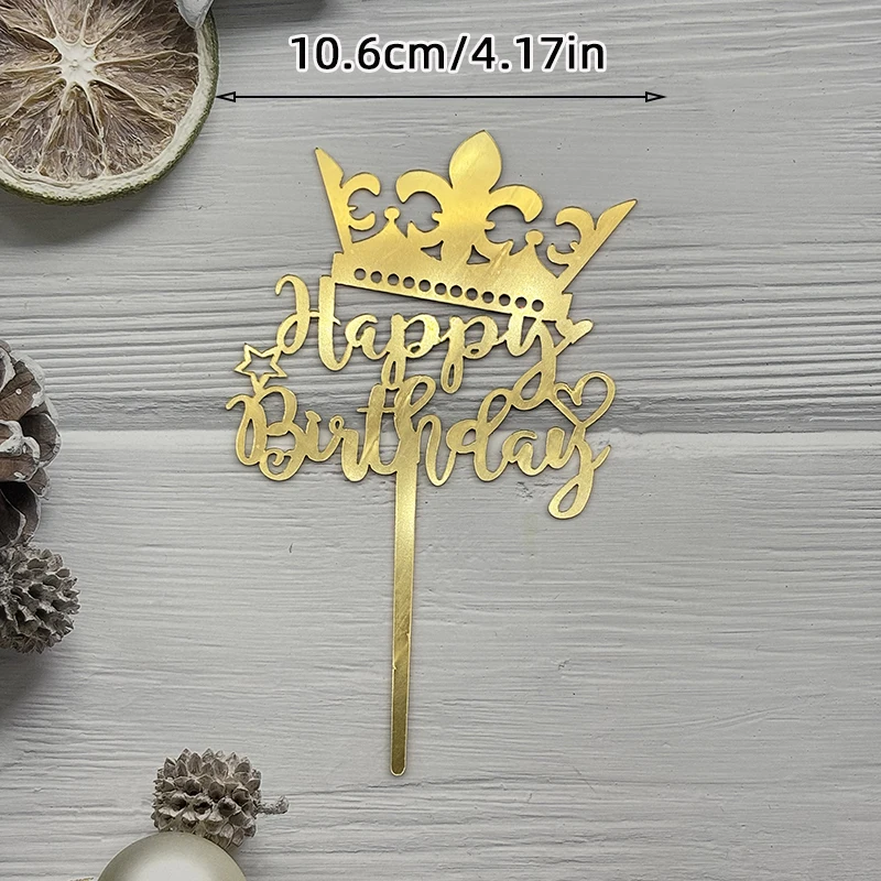 Tortenaufsatz „Happy Birthday“, groß, Acryl, Schwarz, Gold, Buchstabendekoration, Partyzubehör, 40 Designs für Jungen und Mädchen, Kuchendekoration – Detail 9