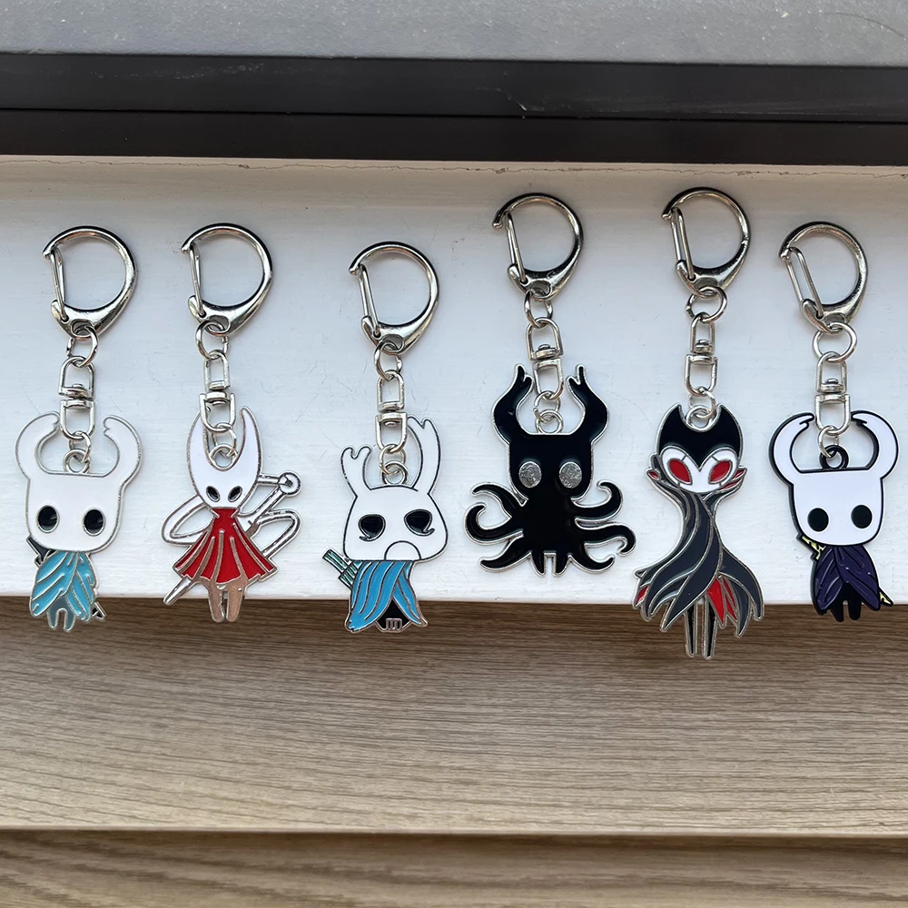 6 قطعة/الوحدة الجوف فارس Silksong المفاتيح مجموعة ، العظام مسمار وشكل الملك شاحب كيرينغ ، لعبة فيديو تأثيري اكسسوارات للرجال