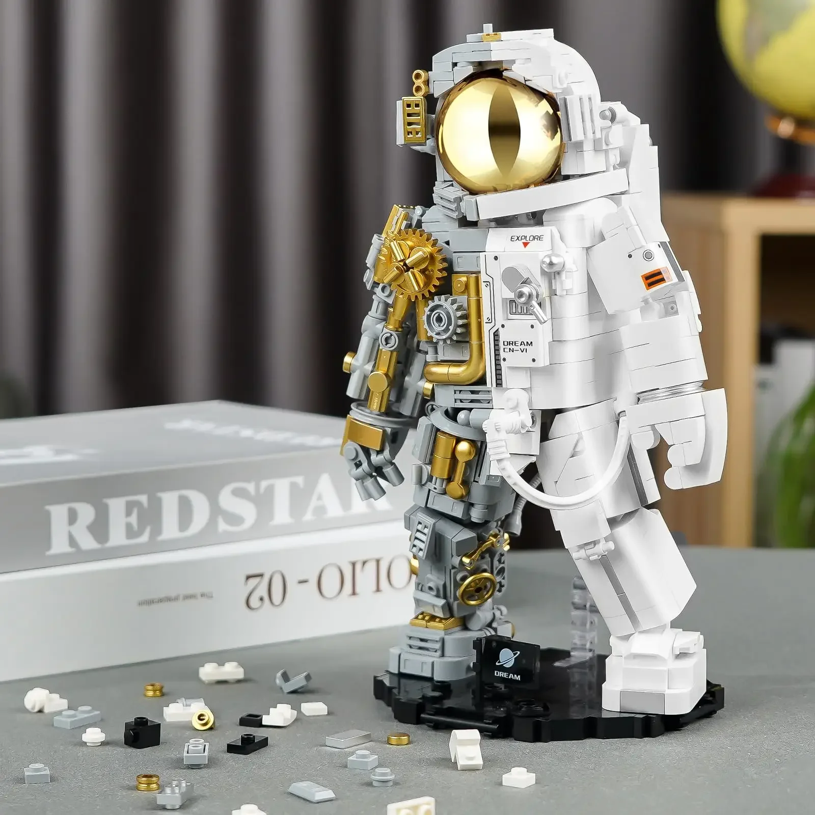 1088PCS Mechanical Aerospace Astronaut Building Blocks Space Detect Assemble Bricks Desk Decoration Toys For Children Gifts