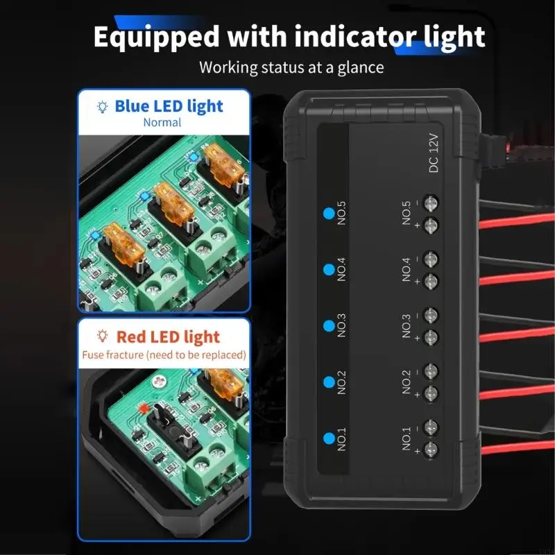 193A 20A 5 Channel Wiring Harness Junction Box For Automotive Motorcycle