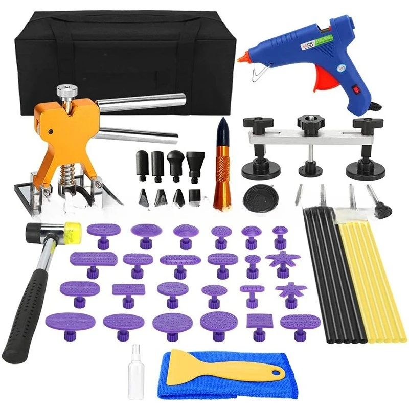 56Pcs Auto Dent Repair Tool Kit, Automotive Sheet Metal & Hail Pit Removal Hand Tools for Vehicle Body Maintenance