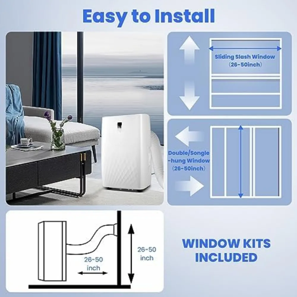 Pendingin udara portabel, WiFi 4-in-1, hemat energi, pendinginan cepat, Dehumidifier, kipas, Model tidur, pendingin udara