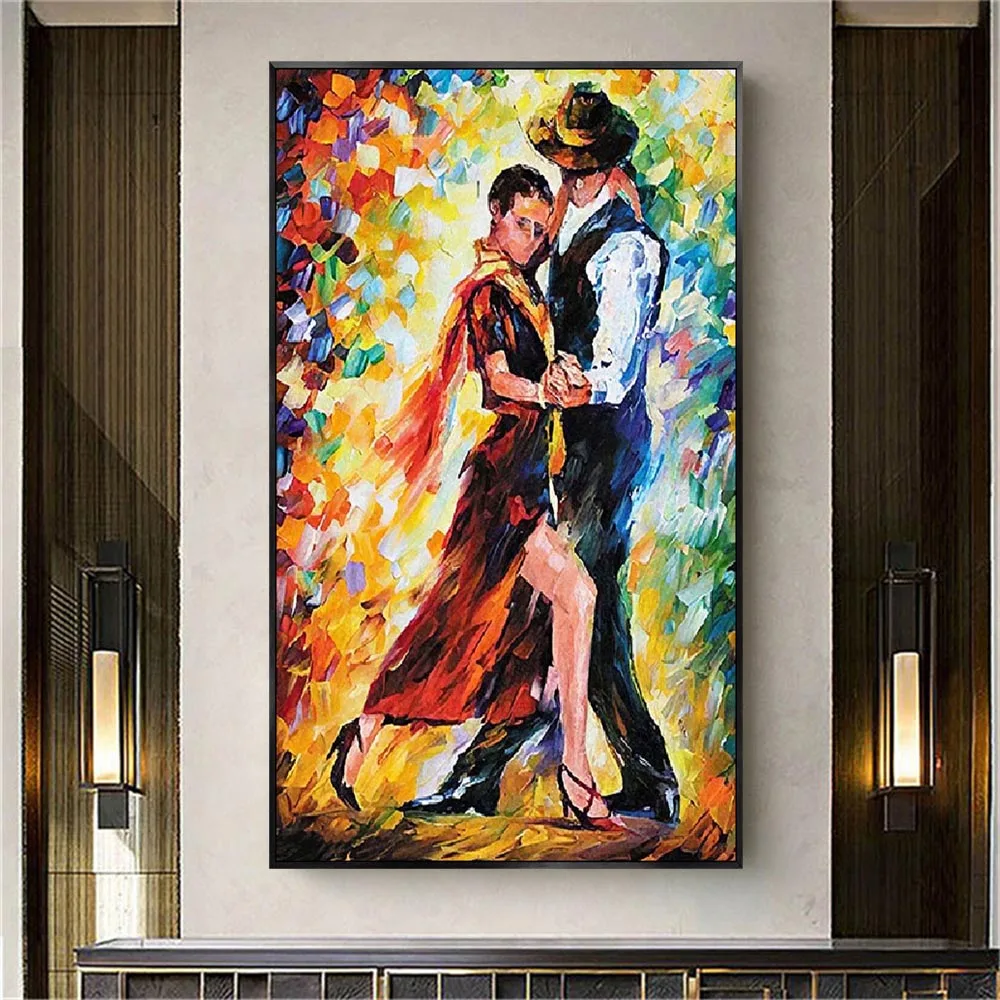 

Top Artist Pure Hand-Painted Impression Flamenco Dancer Oil Painting On Canvas Couples Dancing Art Paintings Decor Living Room