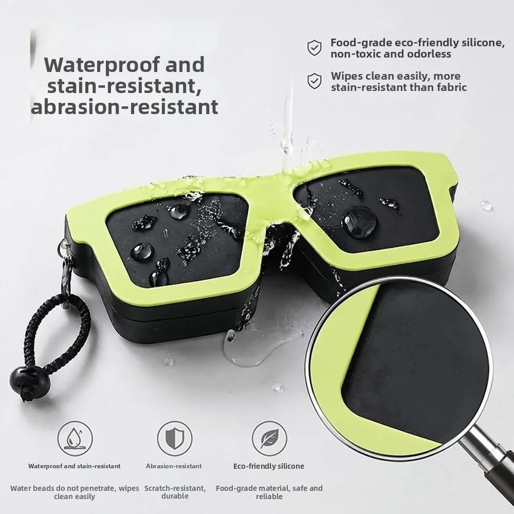 

Vibrant Color Sunglasses Shaped Case Shockproof Shell Scratch Resistant Silicone Glasses Bag Food Grade Soft Texture