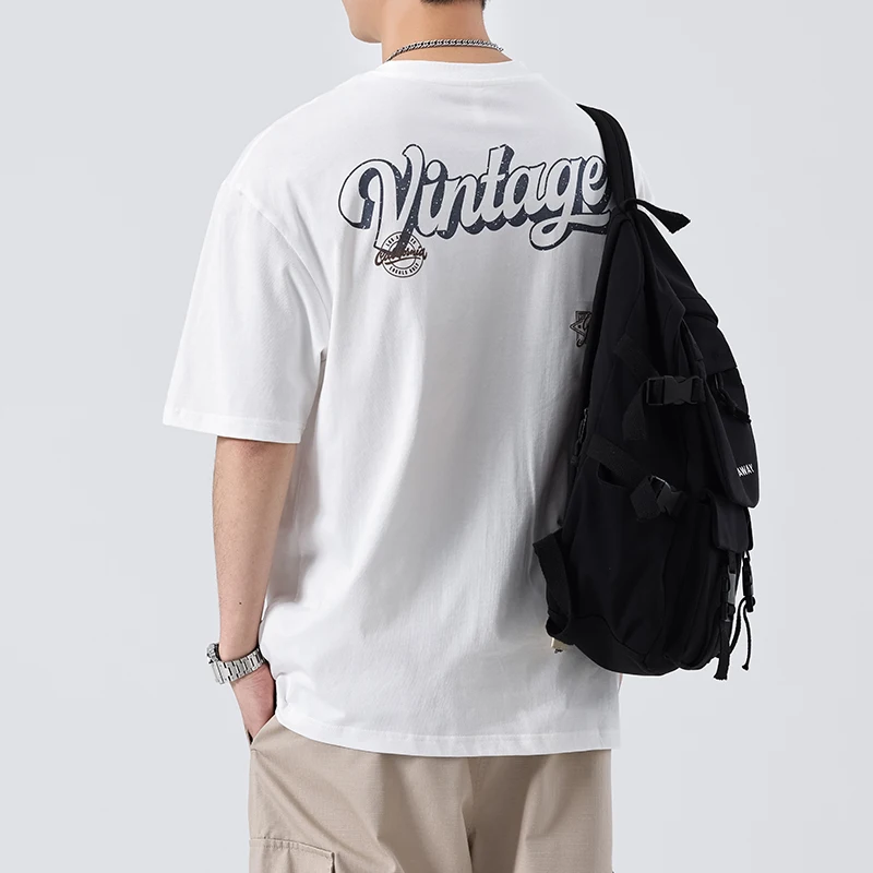

SZYT602 Summer new American three-dimensional printing loose versatile round neck short T-shirt thin trend men's models
