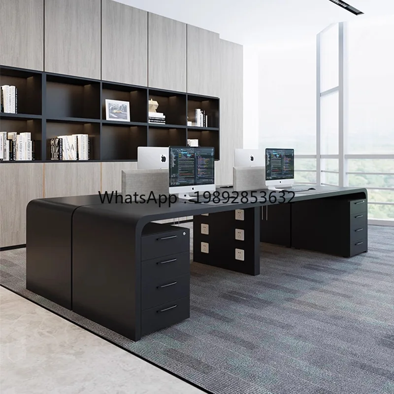 LYY Simple Modern Employee  High-end Computer  Multi-seat Financial Employee Desk Staff Office Desk and Chair Set