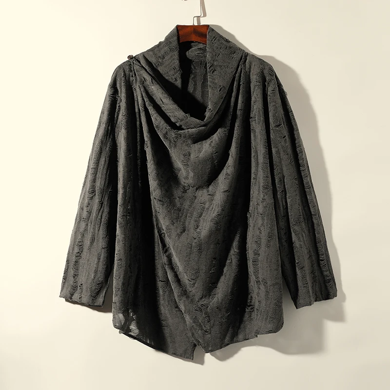 

Loose Chinese Style Men's Casual High Collar Jacket Large Size Tang Suit Windbreaker Traditional Han Clothing Spring Autumn