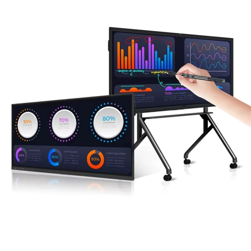 Aluminum frame interactive flat panel multi-touch display 75-inch smart whiteboard 86-inch all-in-one interactive whiteboard