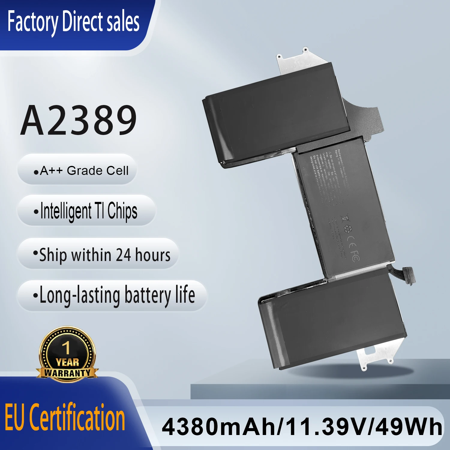 A2389 Battery For Apple MacBook Air 13 Inch A2337 M1 2020 2021 EMC 3598 MGN53 MGN83 MGN63 MGN93 MGND3 MGN73 MGNA3 MGNE3 MWTJ2