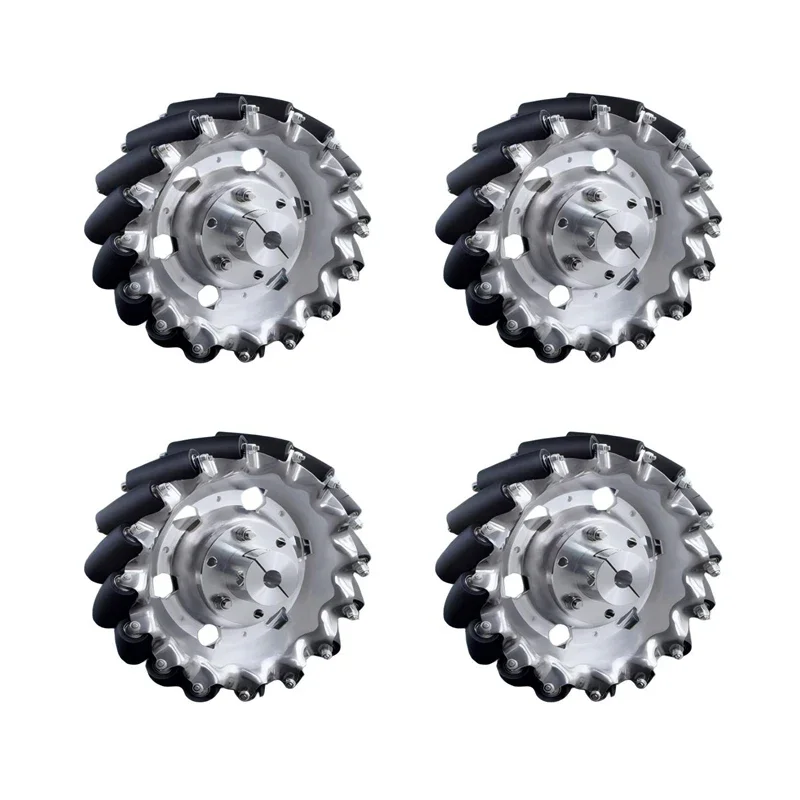 100Kg Load 4pcs High-Quality Mecanum Wheels with Coupling Aluminum Alloy Tires 152mm Wheel ROS Platform Omnidirectional Motion