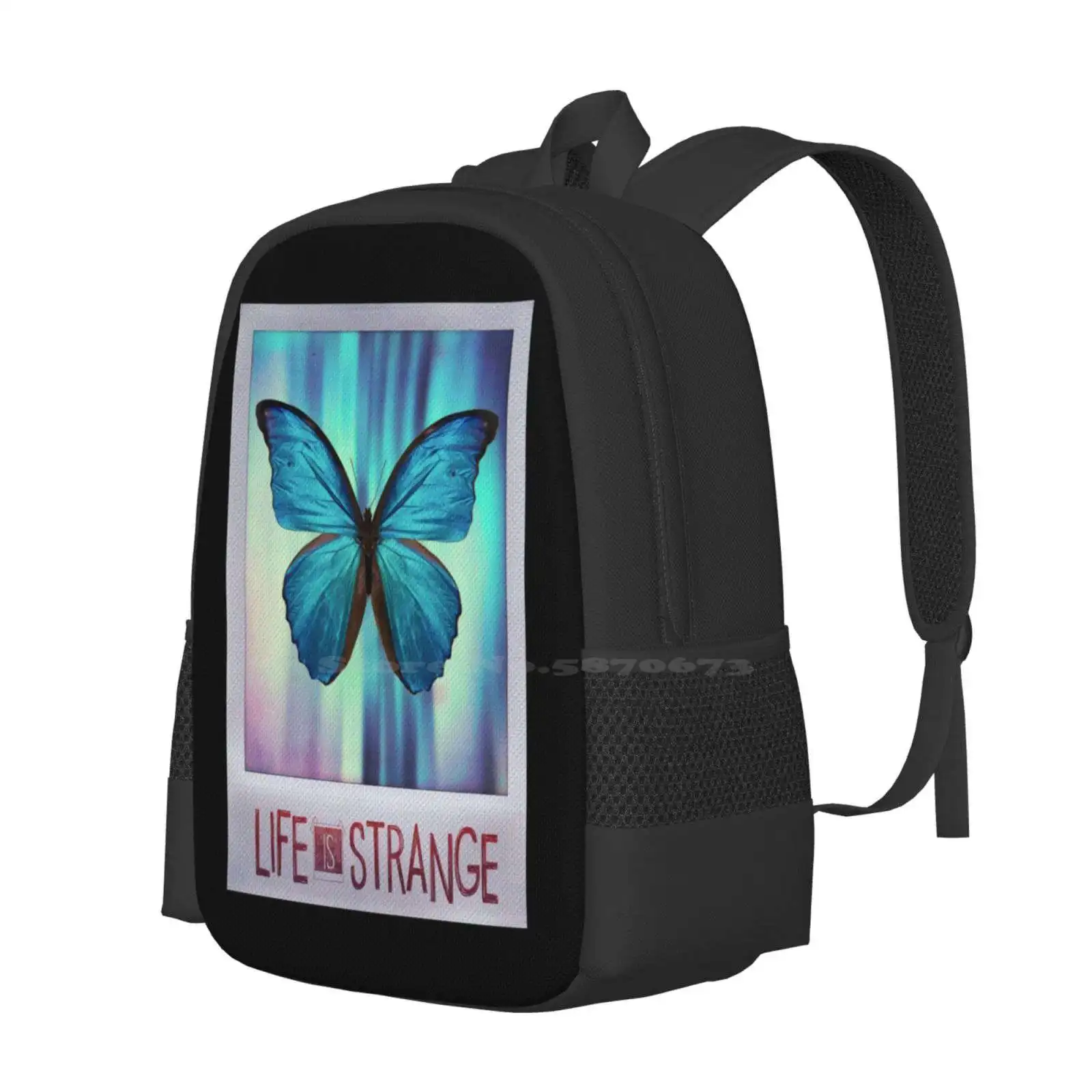 Mochila escolar Life Is Strange, bolsa de gran capacidad para fotos de mariposa, ordenador portátil, Cosplay de calafateo, Blue Max