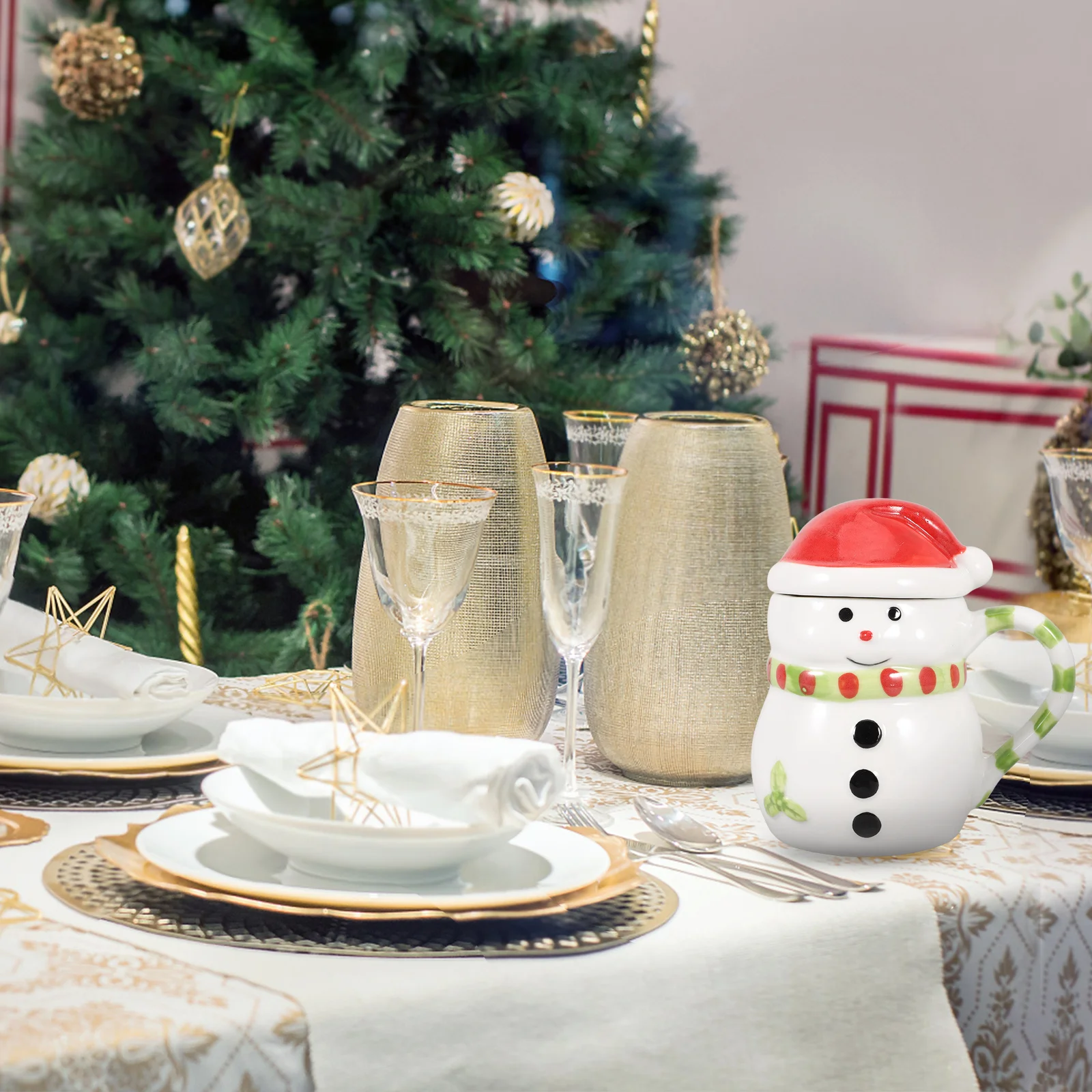 

snowman coffee mug christmas mug ceramic water cup handle design water mug cartoon milk mug handheld water mug